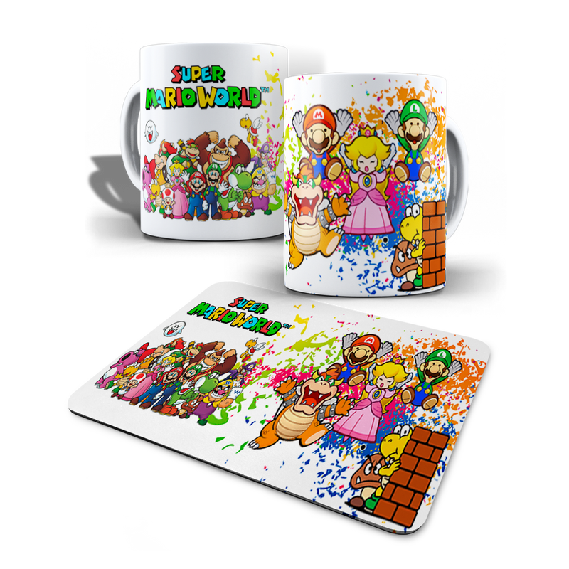 Kit Caneca Personalizada + Mouse Pad Super Mário Modelo 6