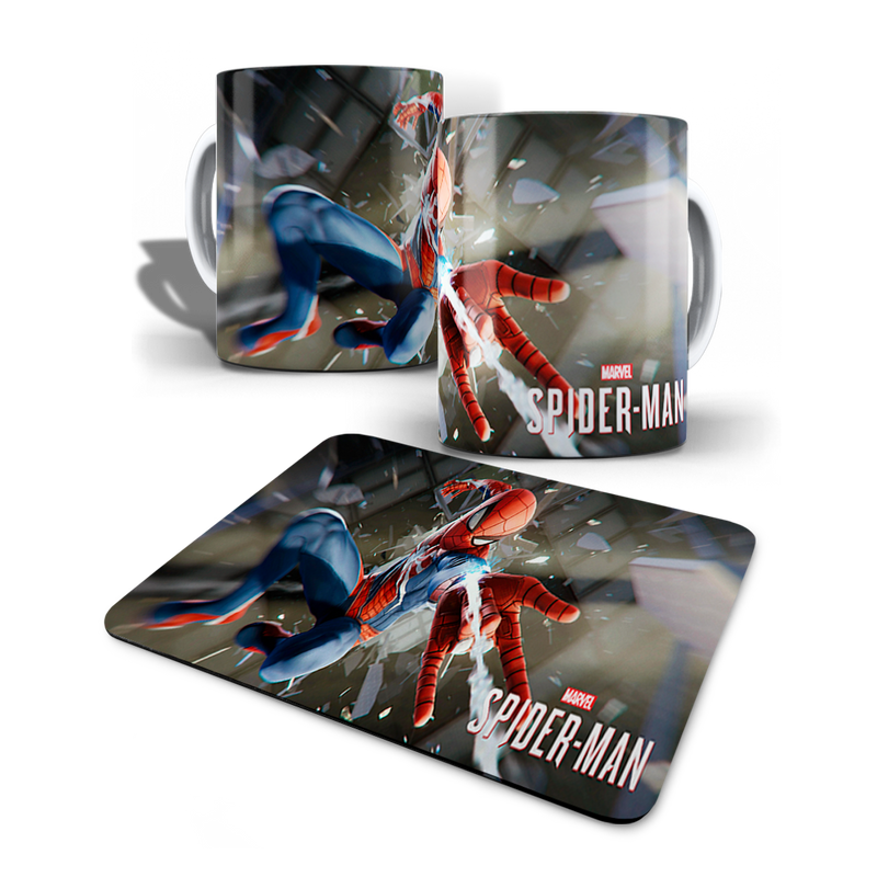 Kit Caneca Personalizada + Mouse Pad Homem Aranha Modelo 11