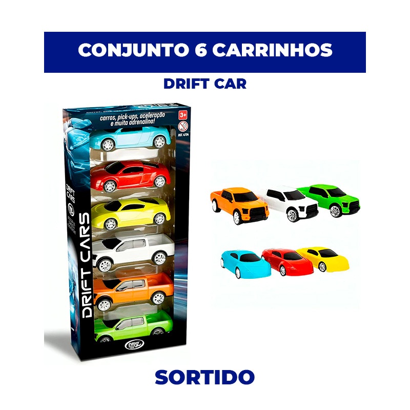 Conjunto 6 Carrinhos Sortidos Drift Car