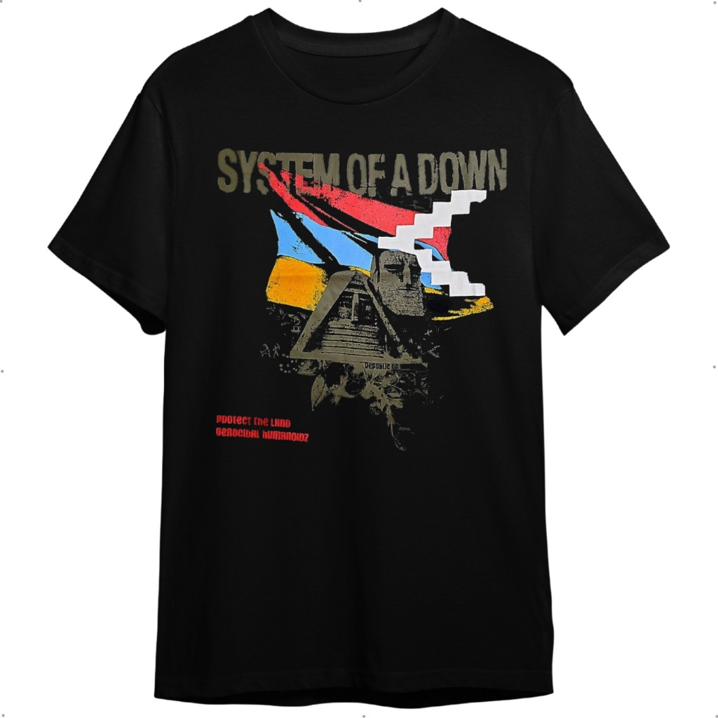 Camiseta System Of a Down Preta De Banda Rock Masculina E Feminina (Unissex) 100% Algodão Promoção