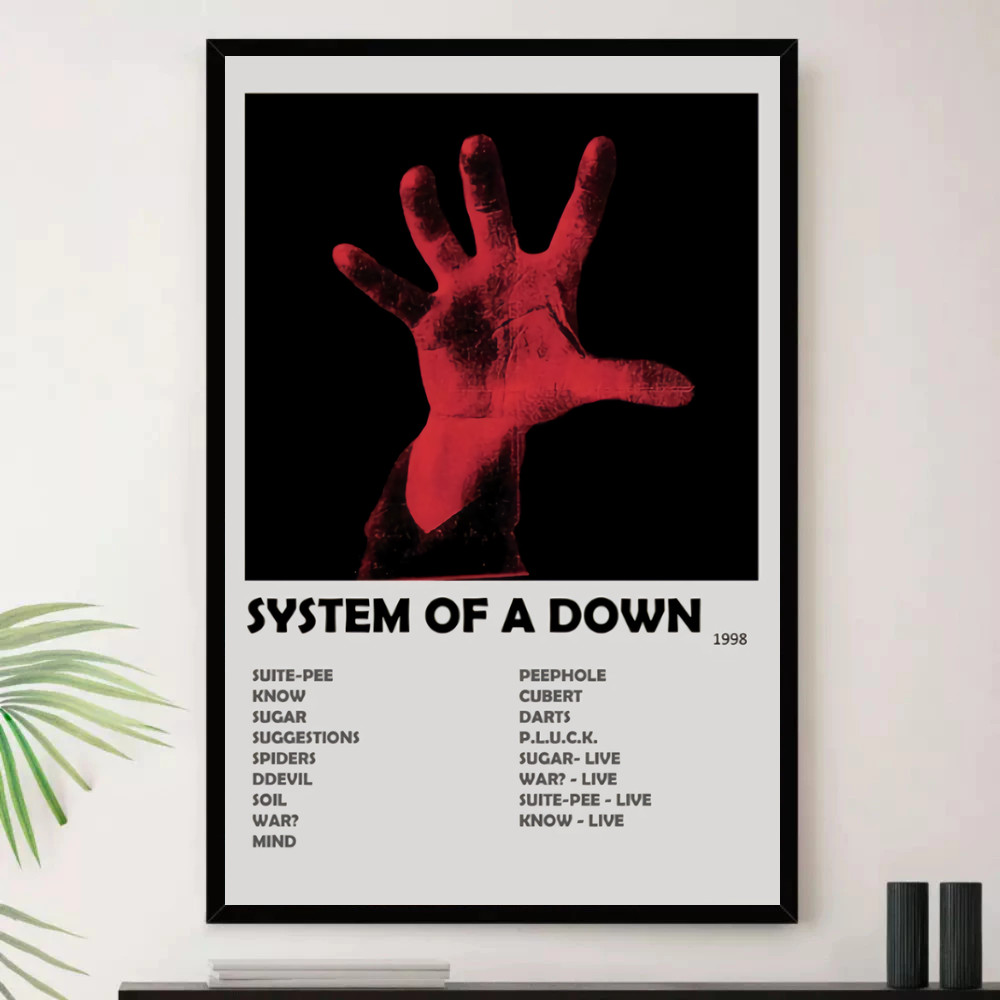 Quadro Placa Decorativa Música Internacional sistem of down Heavy Metal Metal Alternativo Álbuns com Moldura