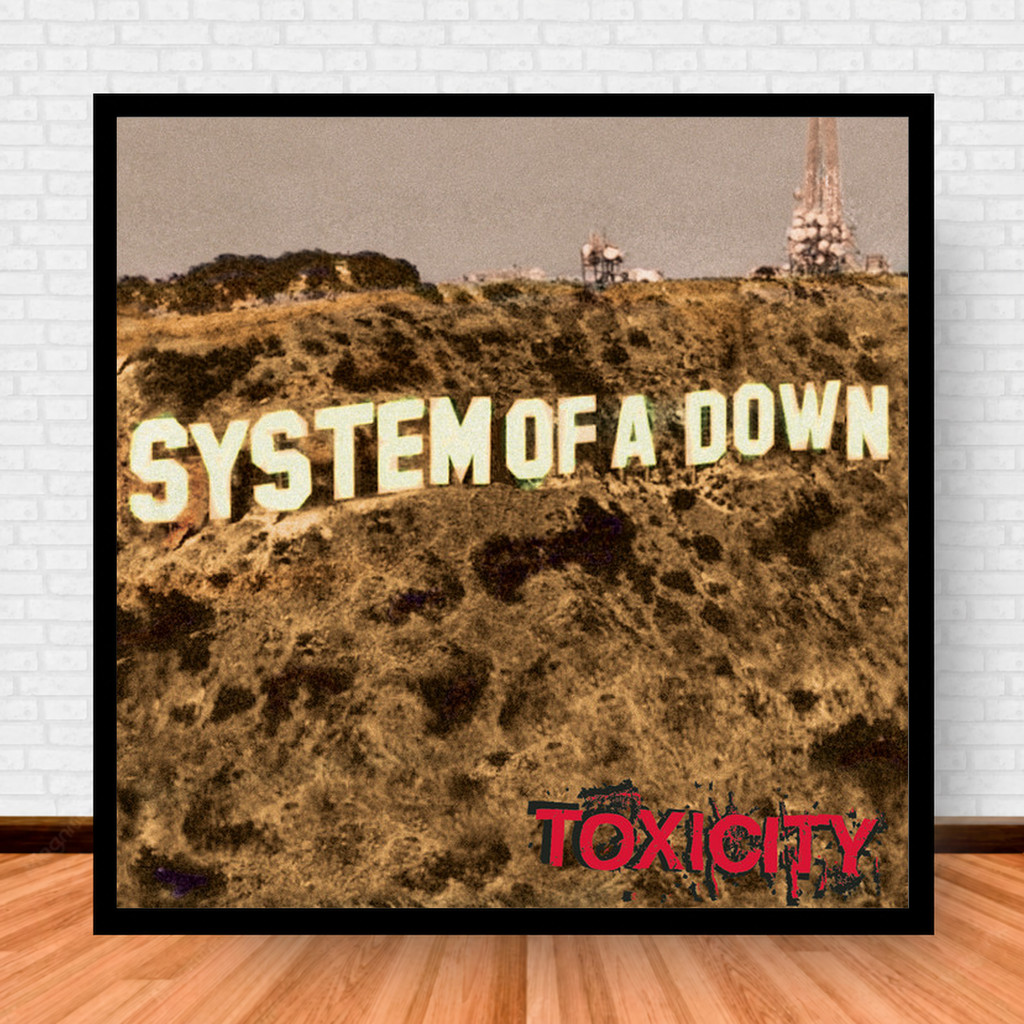 Quadro Decorativo Placa Música Álbuns System of a Down Rock com Moldura