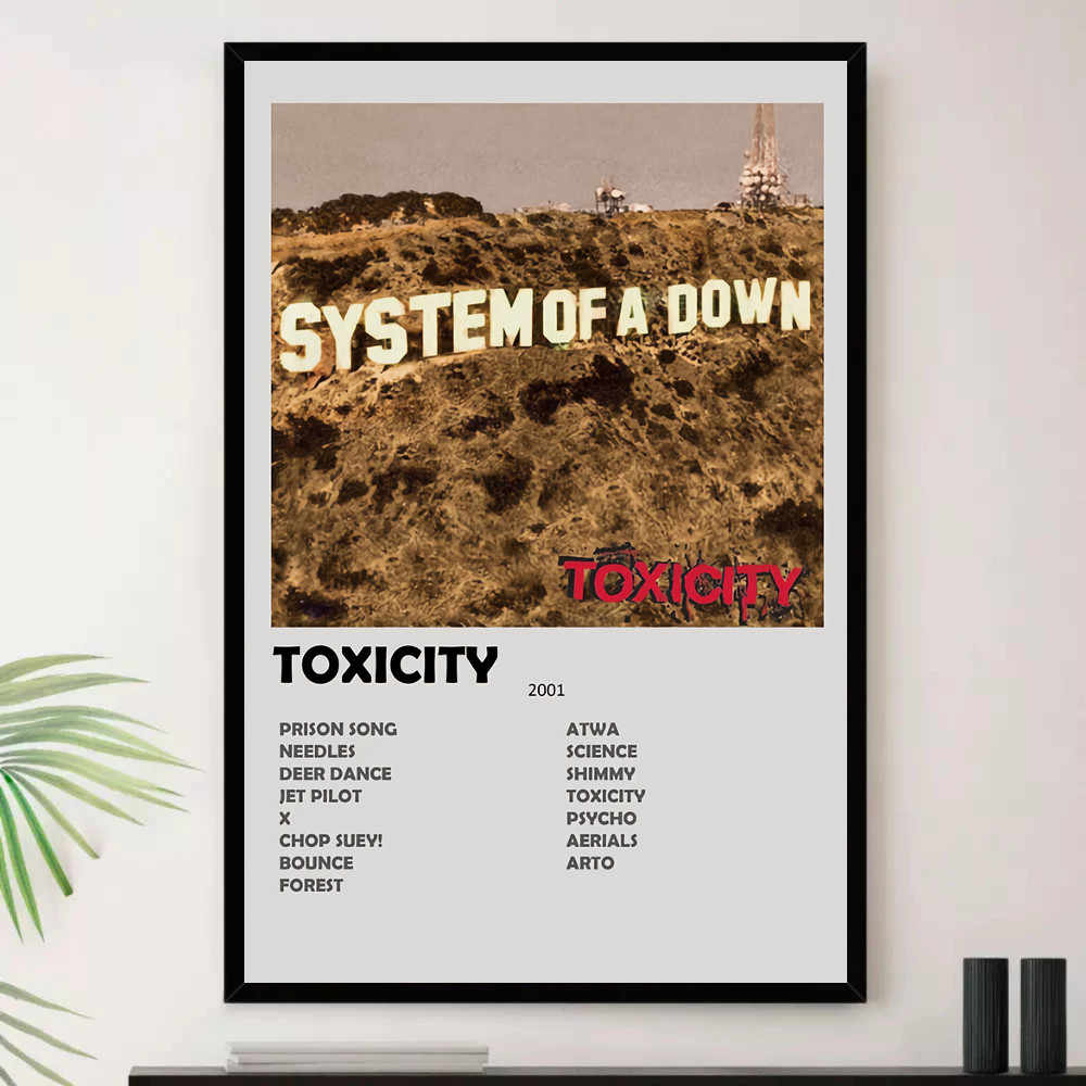 Quadro Placa Decorativa Música Internacional sistem of down Heavy Metal Metal Alternativo Álbuns com Moldura