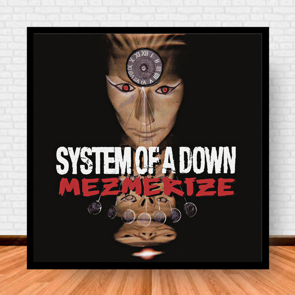 Quadro Decorativo Placa Música Álbuns System of a Down Rock com Moldura