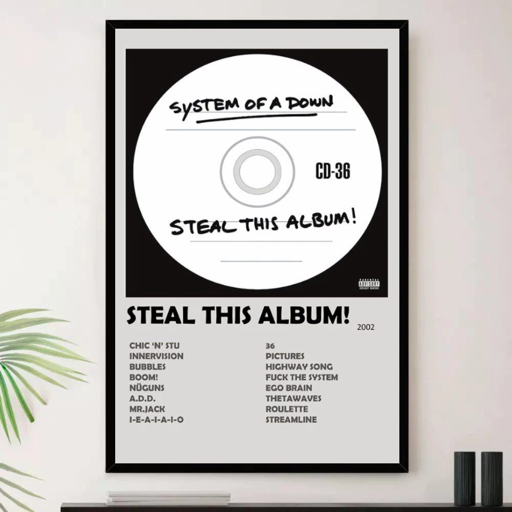 Quadro Placa Decorativa Música Internacional sistem of down Heavy Metal Metal Alternativo Álbuns com Moldura