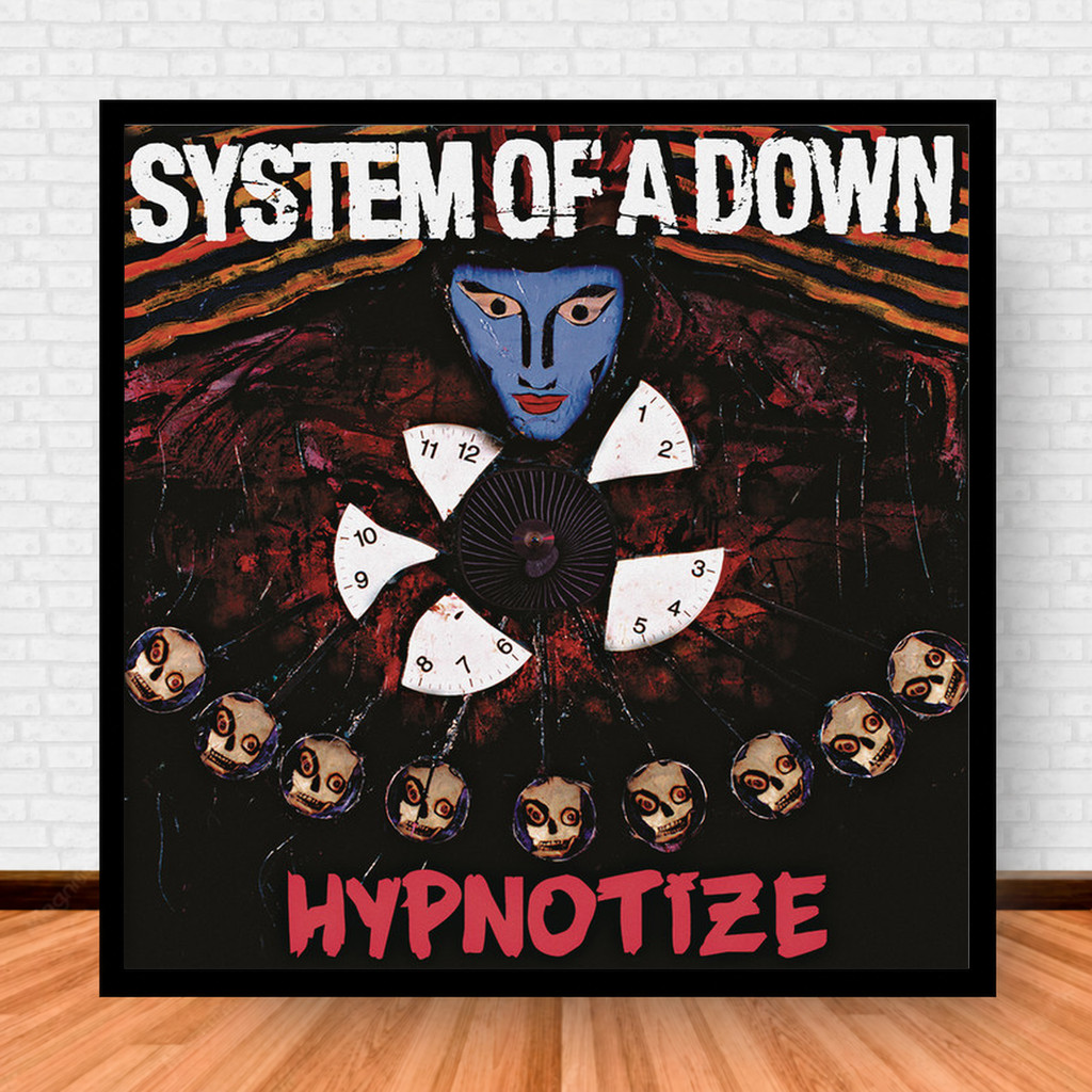 Quadro Decorativo Placa Música Álbuns System of a Down Rock com Moldura