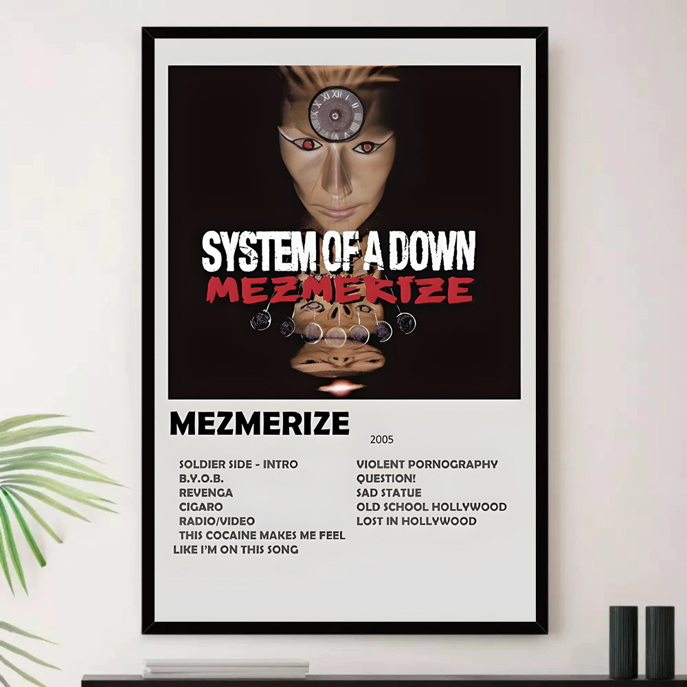 Quadro Placa Decorativa Música Internacional sistem of down Heavy Metal Metal Alternativo Álbuns com Moldura