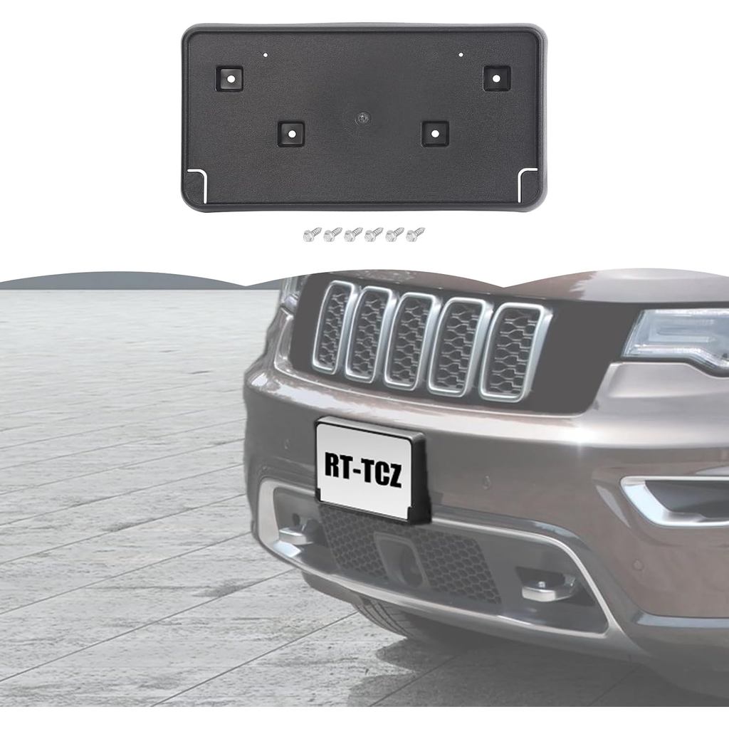RT-TCZ License Plate Holder Front License Plate Frame Mount Bracket Accessories for Jeep Grand Cherokee 2017 2018 2019 2
