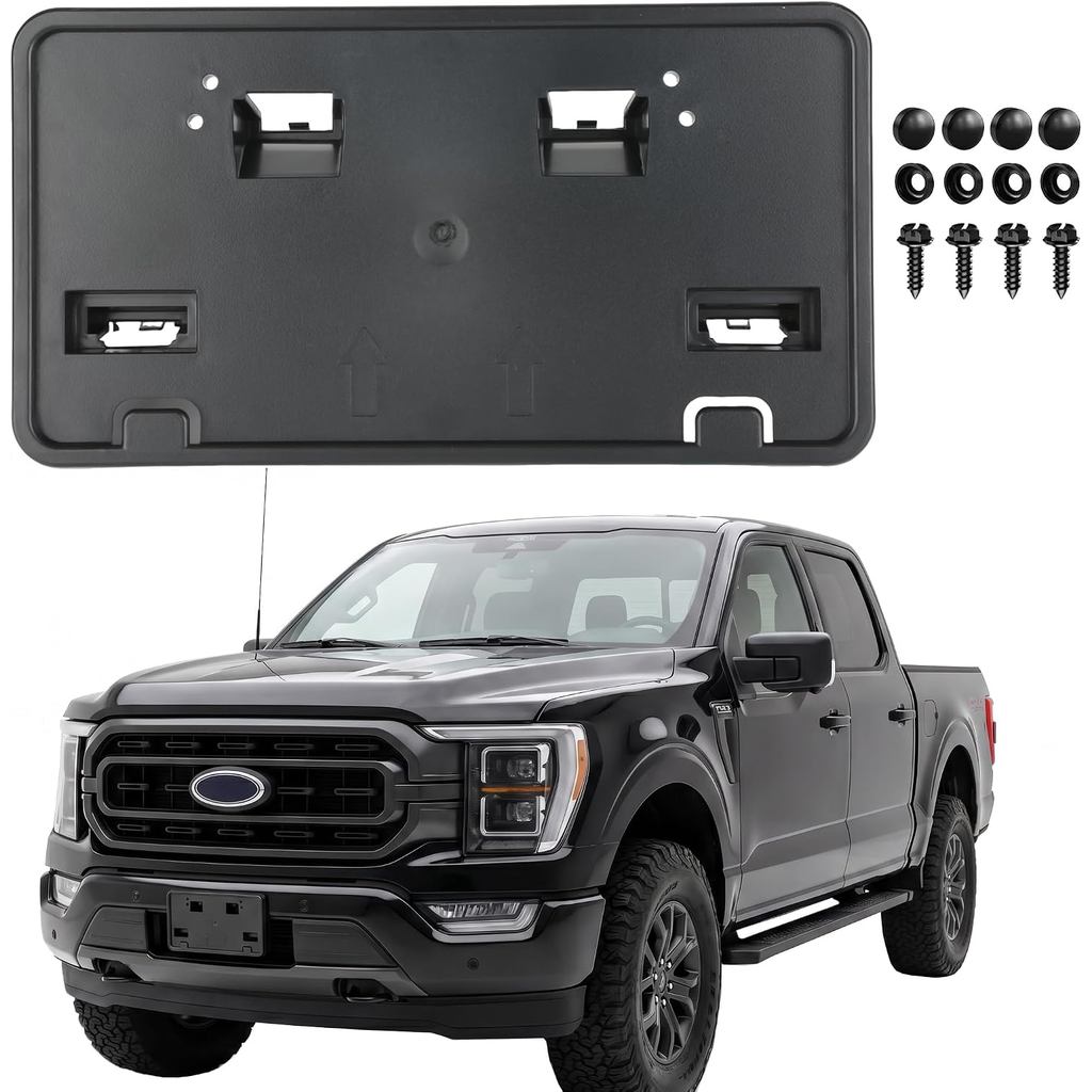 Front License Plate Bracket Compatible with Ford F-150 2024 2025 - No-Drill Bumper Tag Holder Replacement for RL3Z-17A38