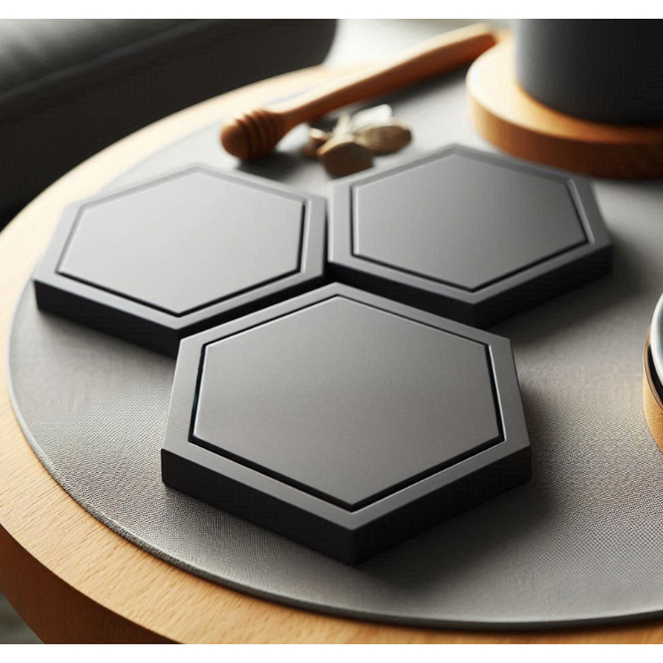 kit 3 Jogo Americano de Design Hexagonal Porta copos - Impressão 3d