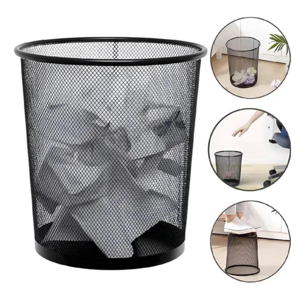 Lixeira Aramada Metal 10L Preta Decorativa Escritorio Sala Design Moderno Resistente