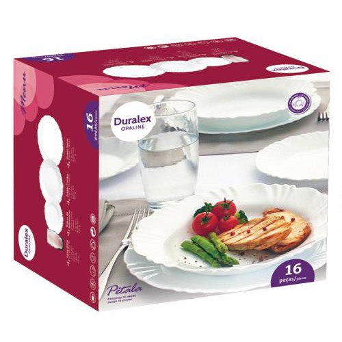 OPALINE PETALA APARELHO DE JANTAR 16PC - CAIXA C/ 2 PEÇAS