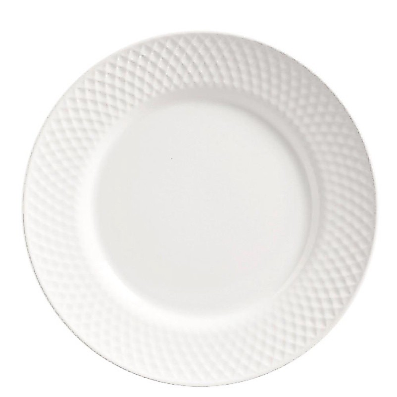 BRANCO RELEVO - PRATO RASO 29 CM - CAIXA C/ 6 PEÇAS
