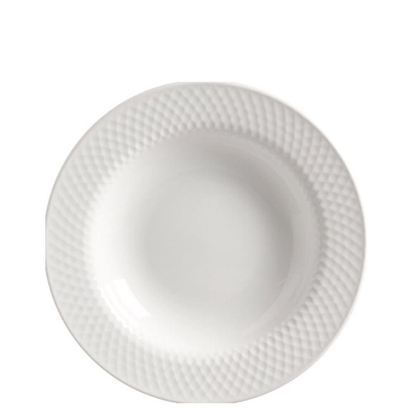 BRANCO RELEVO - PRATO FUNDO 25 CM - CAIXA C/ 6 PEÇAS