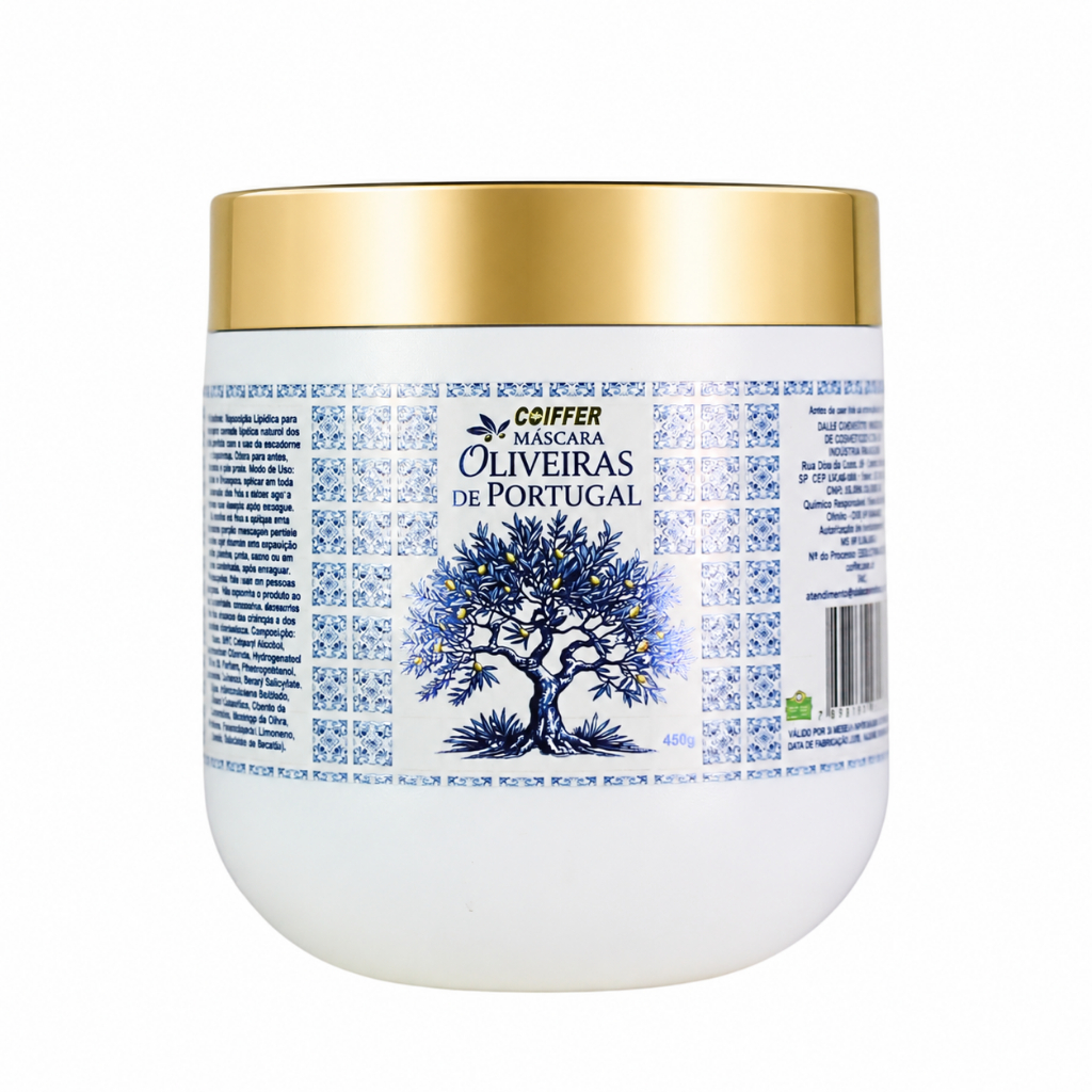 Máscara Oliveiras de Portugal Coiffer 450g Reposição Lipídica Hidratação Nutrição