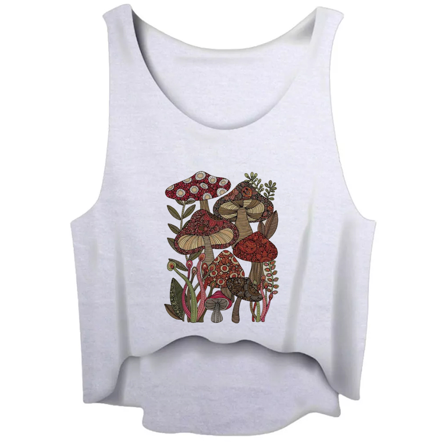 Cropped Mushroom || Regata Tshirt Tumblr Aesthetic Pinterest