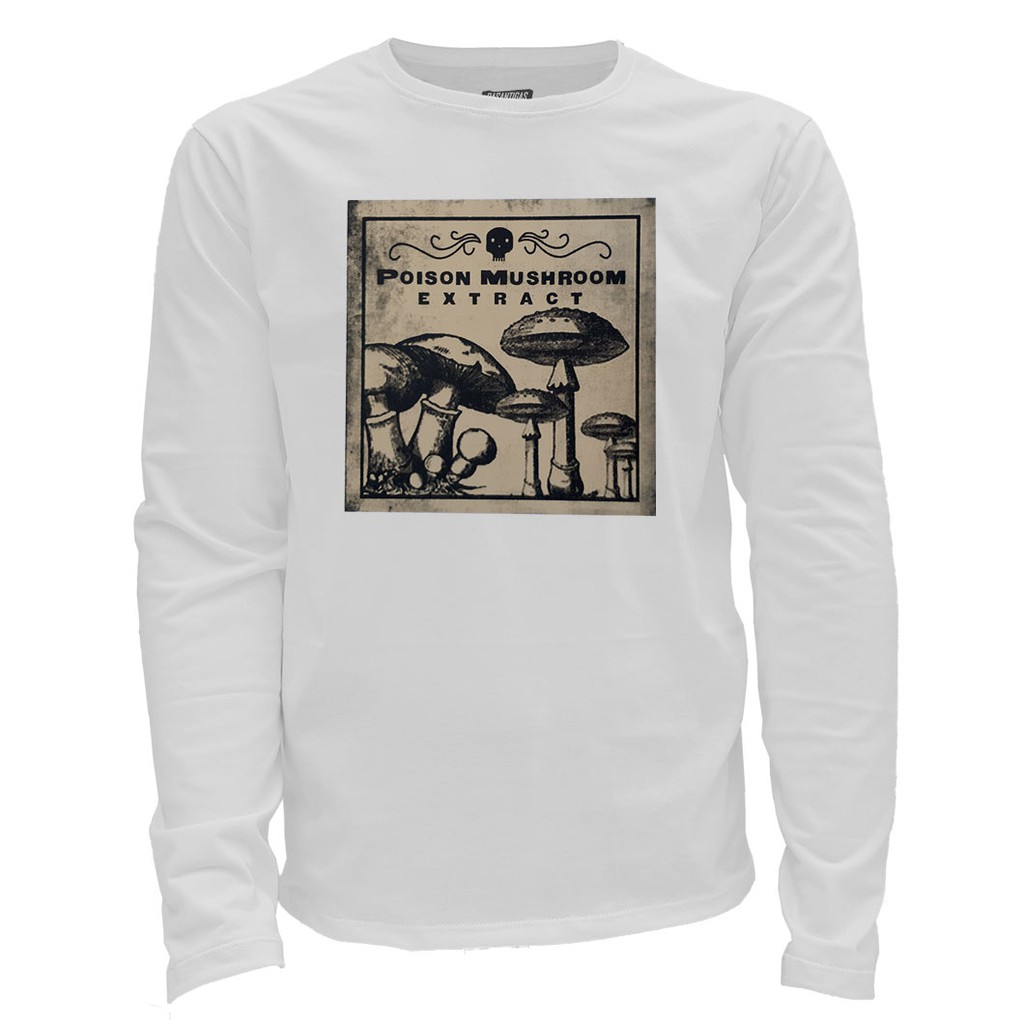 Camiseta Manga Longa Dasantigas - Rotulo Antigo Poison Mushroom