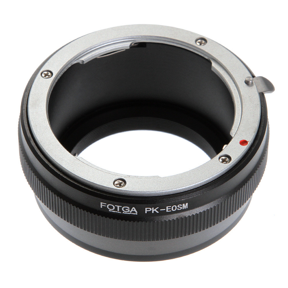 O Adaptador de Lente FOTGA PK-EOSM é adequado para converter lentes Pentax PK para corpos de câmeras mirrorless EOS M.