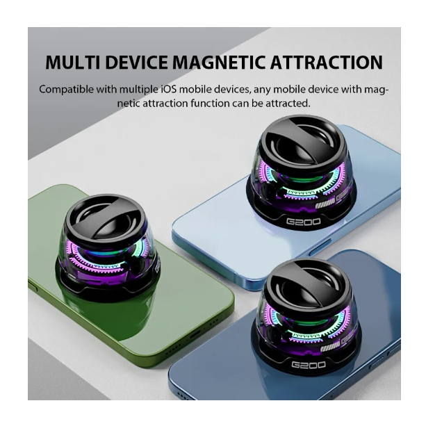 G200 Caixa de Som Bluetooth Magnética Sem Fio Multifuncional Portátil Mini para Telefone