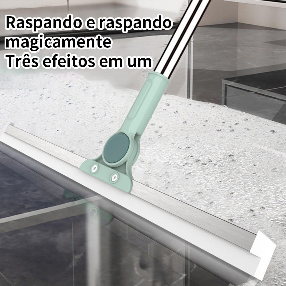 Rodo Limpador De Silicone Magico Varre Cabelos Pelos Poeira Cabo 1 Meter Seca Tudo Piso