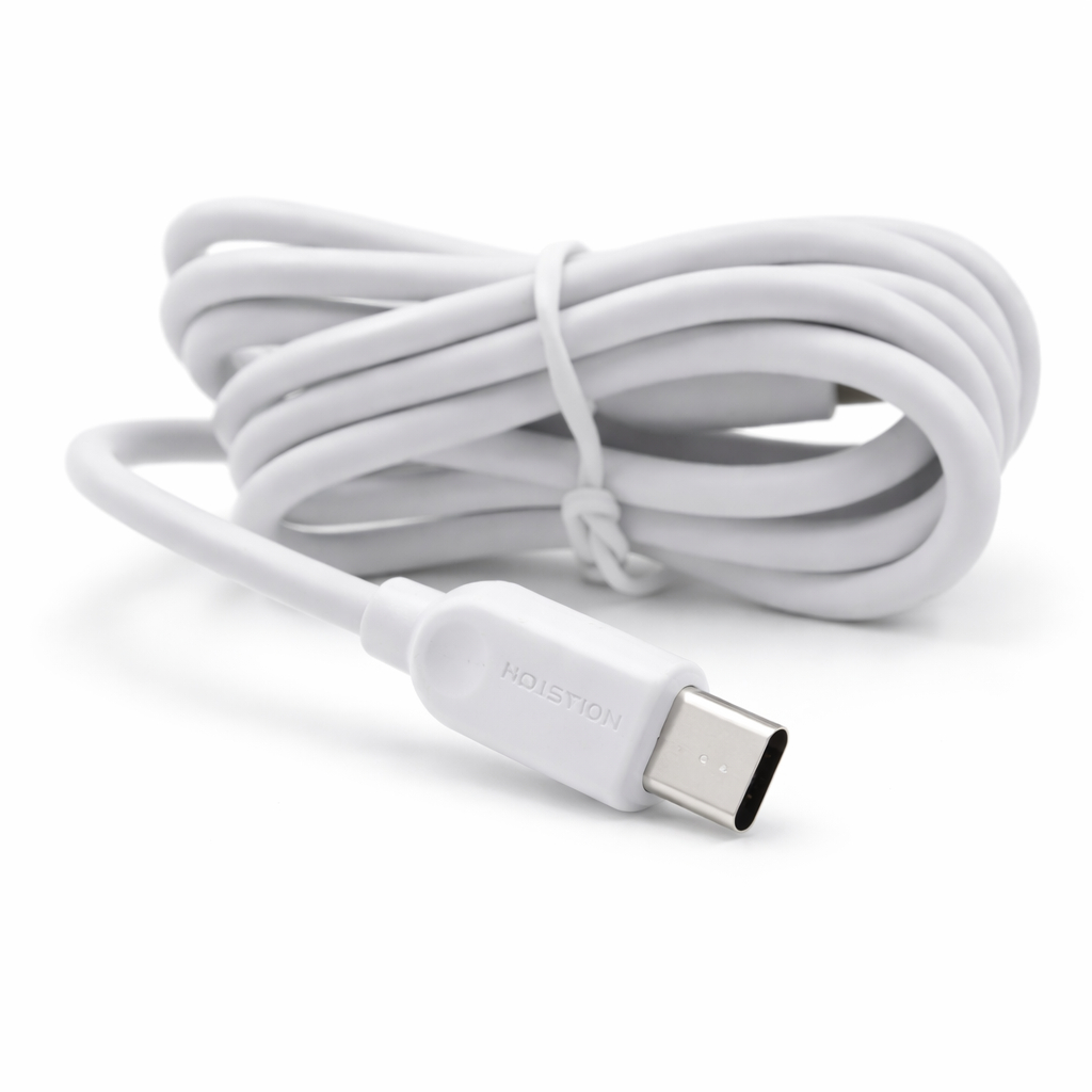 Cabo de Carregador TIPO-C revestido de Silicone Branco 1 Metro 4.8m/Ah - H´maston
