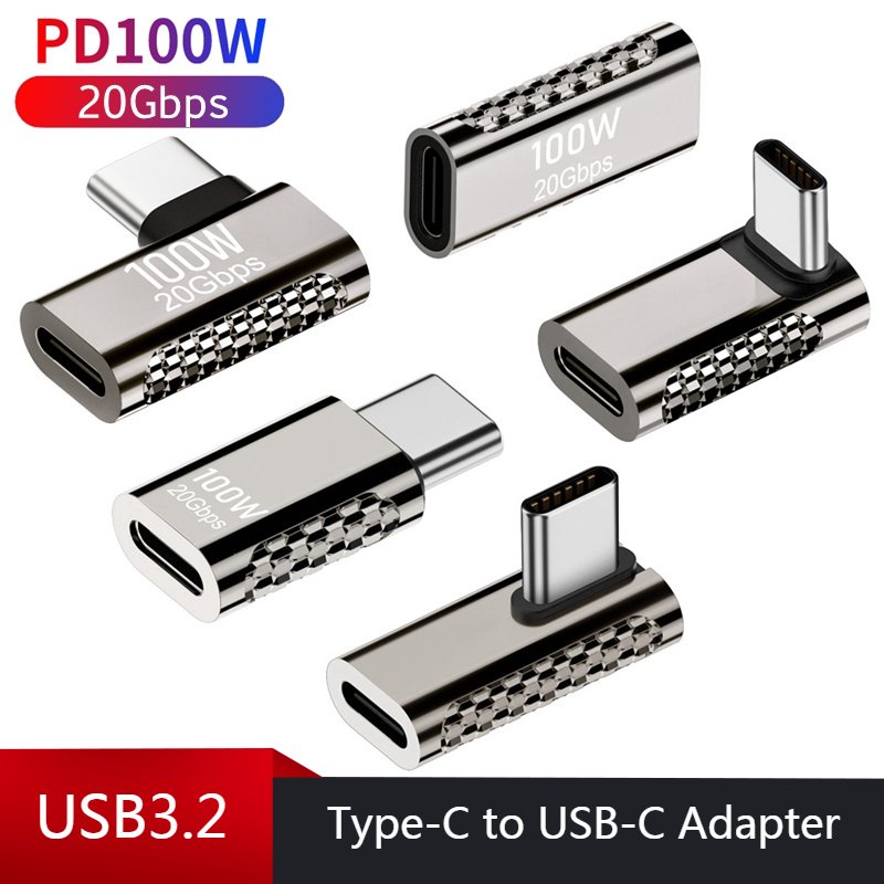 Conversor USB C USB3.2 20Gbps Tipo Para OTG Adaptador De 90 Graus 8K @ 60Hz 100W Conector De Carregamento Rápido MacBook