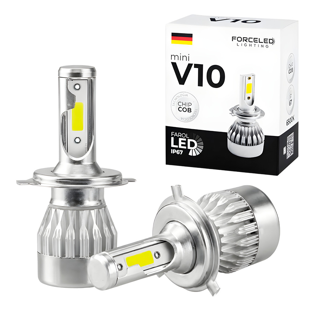 Kit LED Farol Alto e Baixo H1 + H7 + Farol de Milha H3 Volkswagen New Beetle 2000 a 2012 Kit Full Mini V10 6 Lamp.)