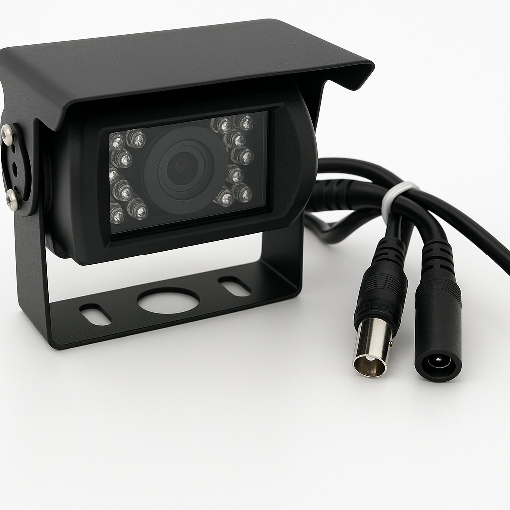 Mini Camera Para Ônibus 18 Leds Infra Vermelho Visão Noturna 2000 Linhas Analógica Aprova D' Agua
