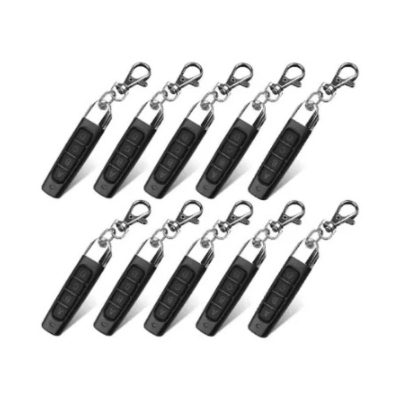 10x controle mini portão eletrônico alarme automotivo frequência 433mhz 4 botões LED AZUL