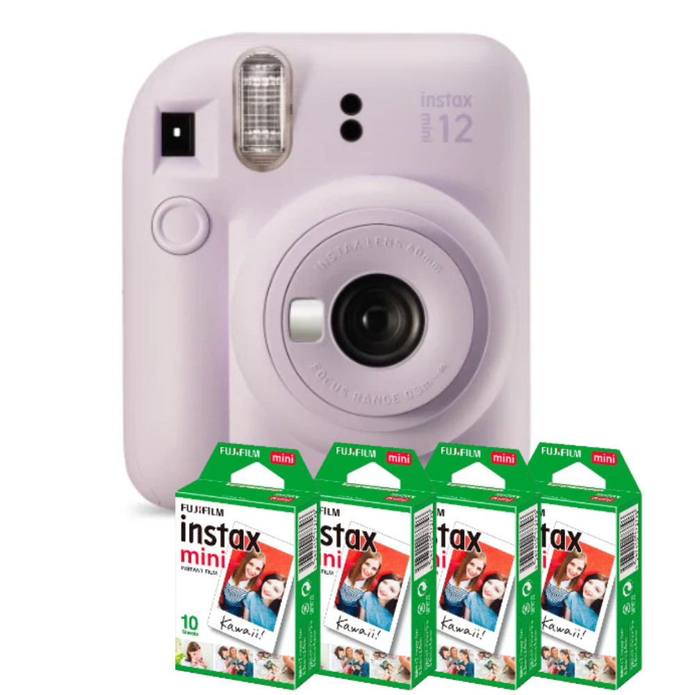 KIT Câmera Instantânea Instax Mini 12 LILÁS + Filme 40 Fotos Fujifilm