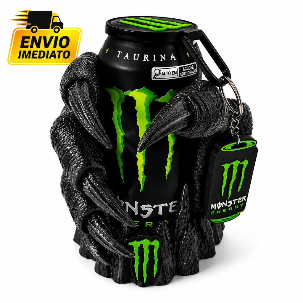 Porta Lata Monster Energy Copo Suporte 473ml Kit Completo