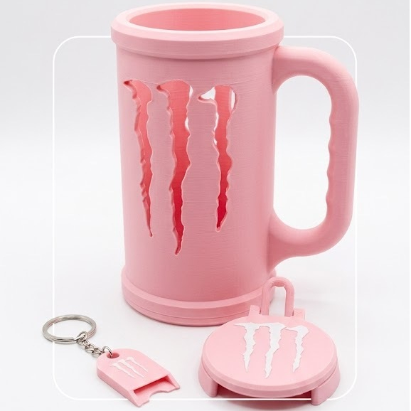 Kit Monster Energy Impressão 3D Suporte Lata Tampa Chaveiro Abridor Gamer