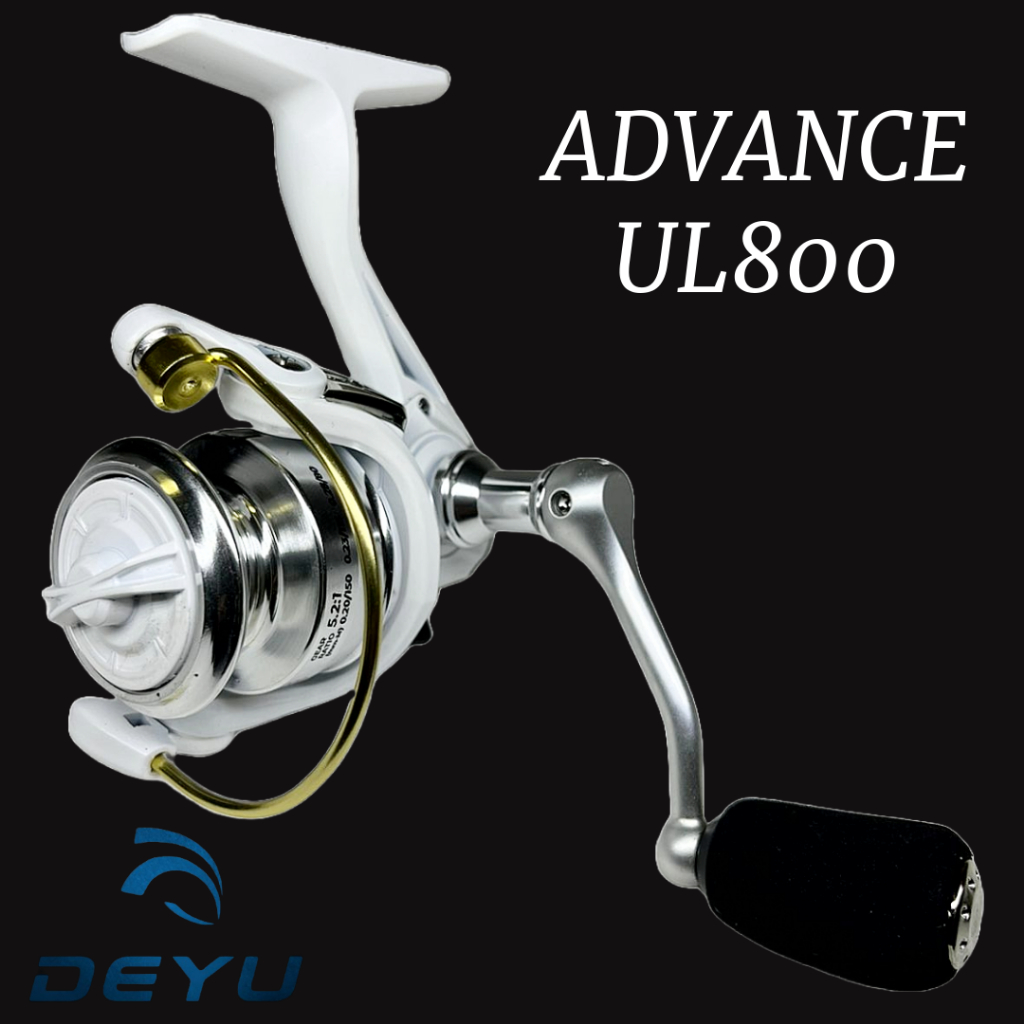 MOLINETE DE PESCA ULTRA LIGHT DEYU ADVANCE 800 - 4 ROLAMENTOS - DRAG: 6KG - BRANCO