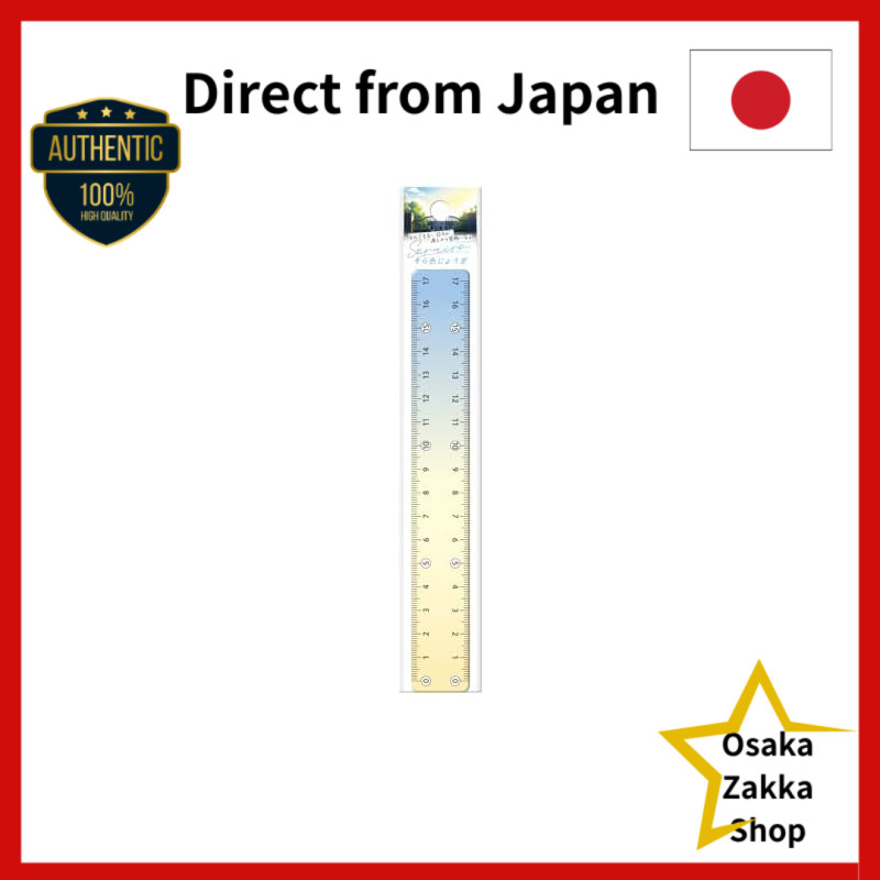 Régua De Plástico Kyouei De 17 Cm , Adequada Para Usuários Destros E Canhotos , Colorida Sora (Azul Celeste Da Manhã) [Direto Do Japão]