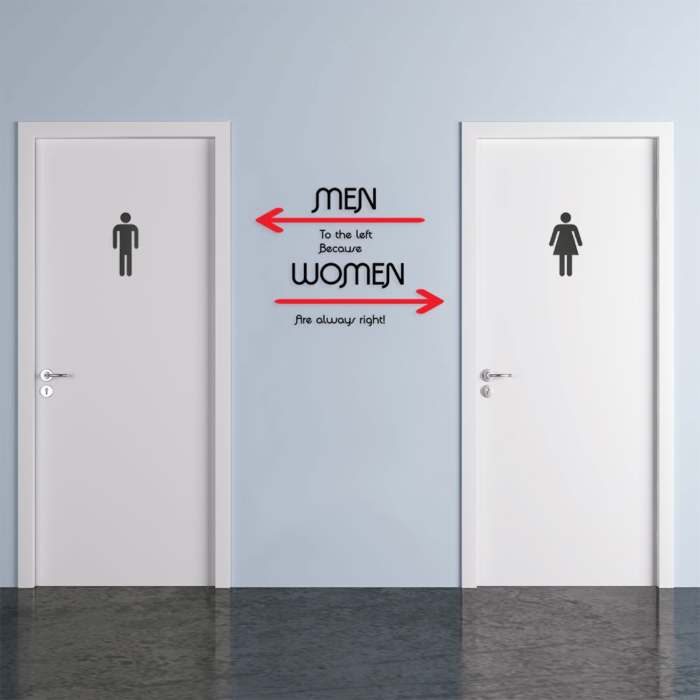 Adesivo de Parede Men Left Women Right