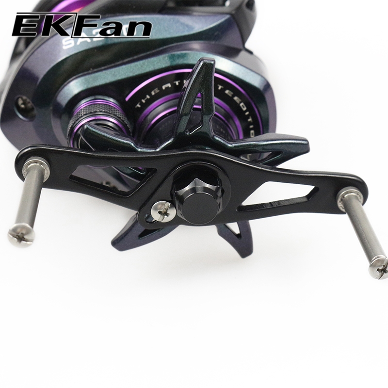 EKFan 80mm Aluminum alloy Fishing Reel handle Left/Right Hand Universal 8*5/7*4 hole for A/D/S  Baitcasting reel parts