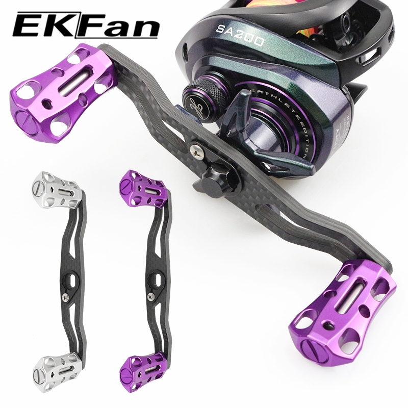 EKFan 120mm carbon fibre fishing reels handle for Left/Right Hand 8*5/7*4MM hole A/S/D Baitcasting lure Reel diy parts