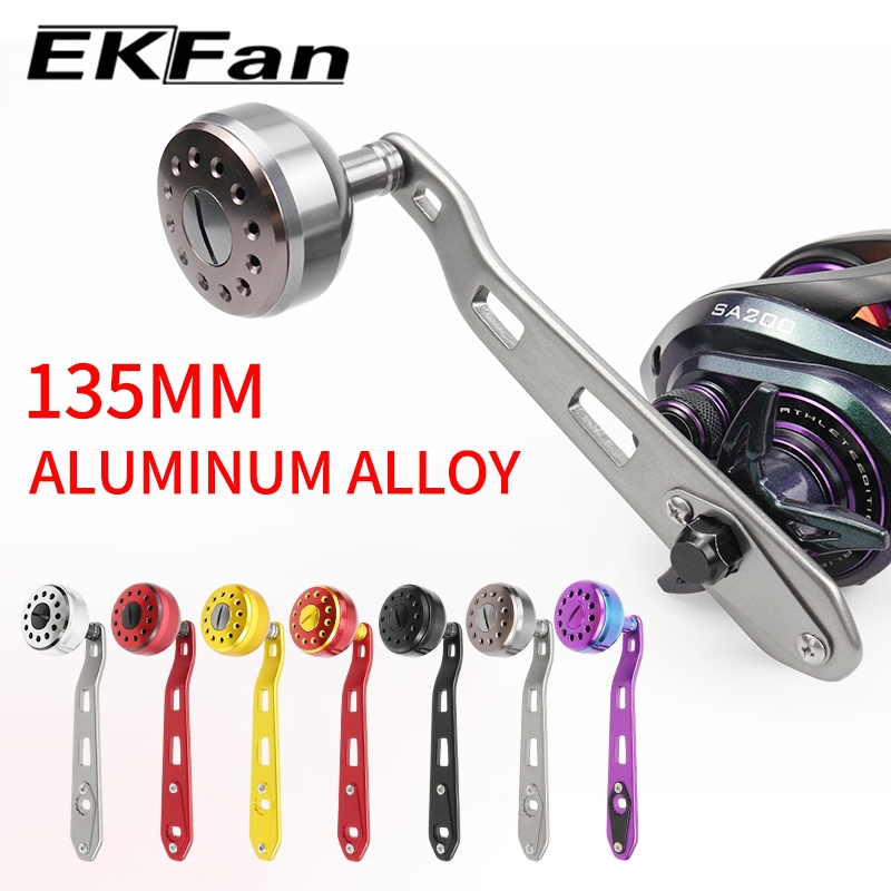 EKFan 135mm Alloy Baitcasting Fishing Reel handle Left/Right Universal 8*5/7*4 hole fit shimano daiwa abu lure Reel part