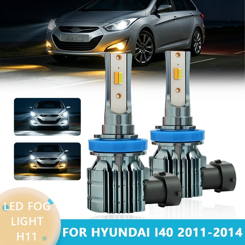 2 Cores Para HYUNDAI 140 2011 2012 2013 2014 H11 H8 LED Luz De Nevoeiro Carro Lâmpada Duplas 6500K 2 Pçs