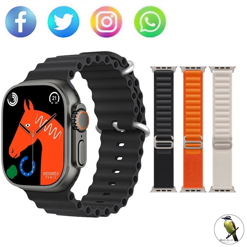 -Bemtevi-Relógio Original T800 Ultra-Smart 2.02-Inch Series 45mm 8 Chamadas Assistente De Voz De Sangue De Açúcar