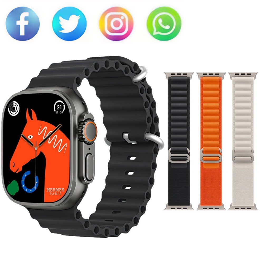 Relógio Original iwo t800 Ultra-Smart 2.02-Inch Series 45mm 8 Chamadas Assistente De Voz De Sangue De Açúcar