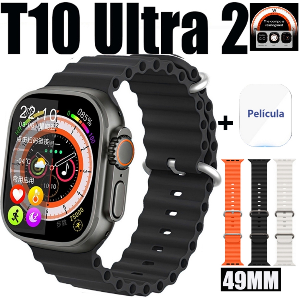 Smartwatch T10 Ultra 3 Nova Série 10 SmartWatch 2.09 Inch HD 49mm Bluetooth Com Calculadora