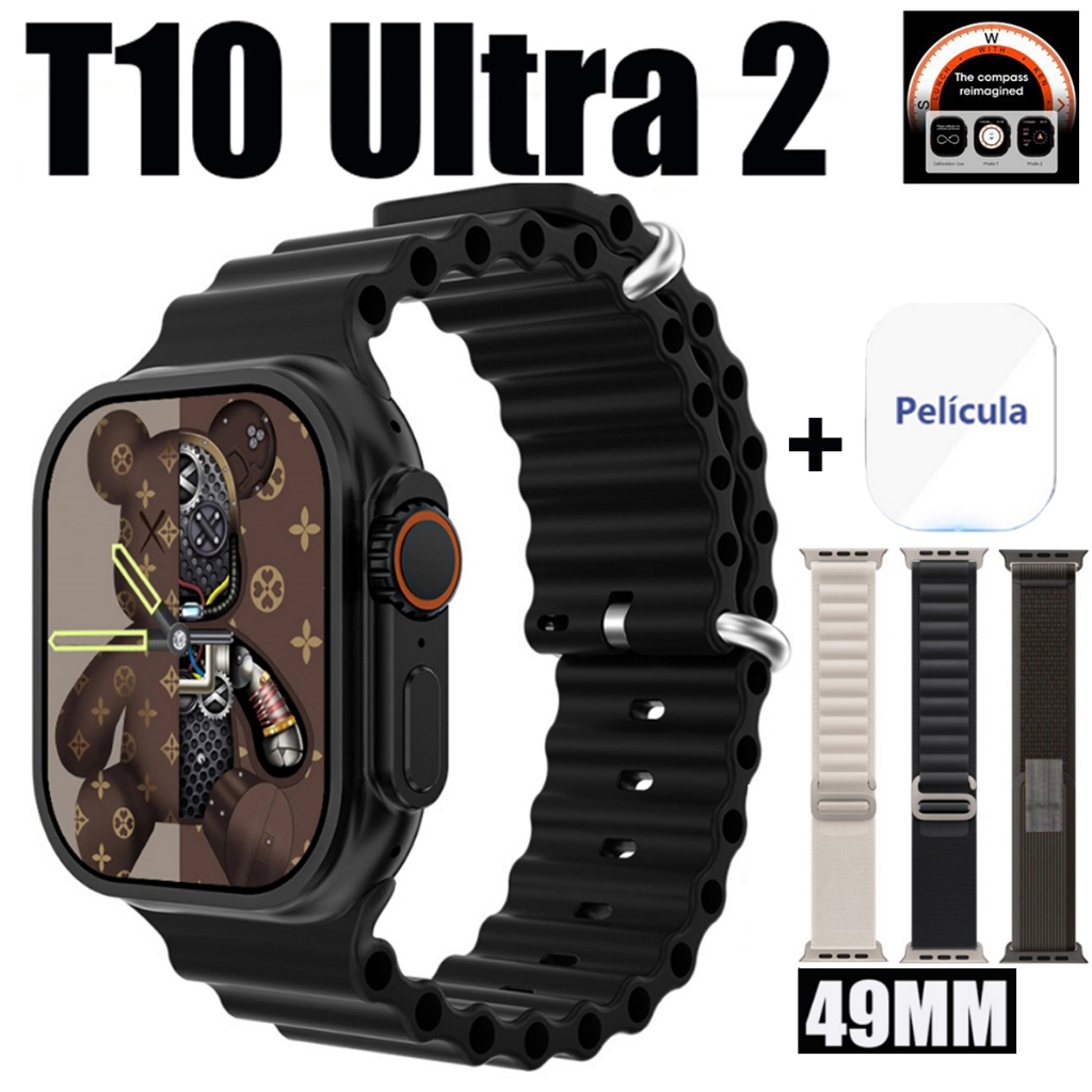 2026 Novo Smartwatch T10 Ultra 3 NFC Nova Série 10 Smart Watch 2.09 Inch 49mm Bluetooth Calculadora