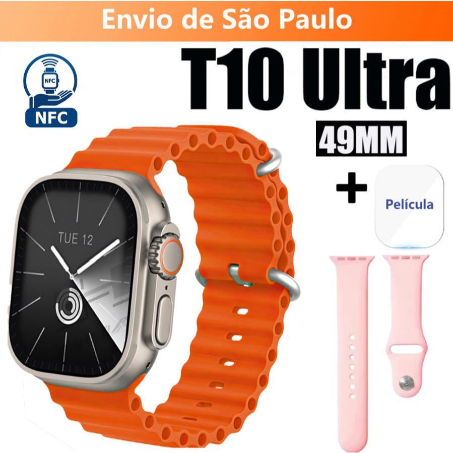 Smartwatch T10 Ultra 3 NFC Nova Série 10 Smart Watch 2.09 Inch 49mm Bluetooth Com Calculadora