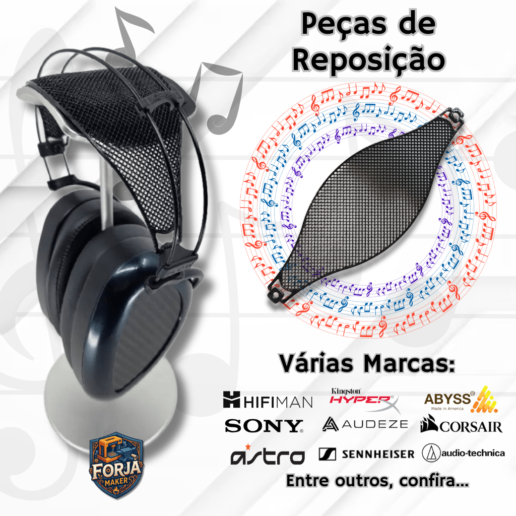 Peça de Reposição - Alça de Conforto Strap para Headsets / Fones de Ouvido Hifiman/Astro/Audio-TechnicaSony/Audeze