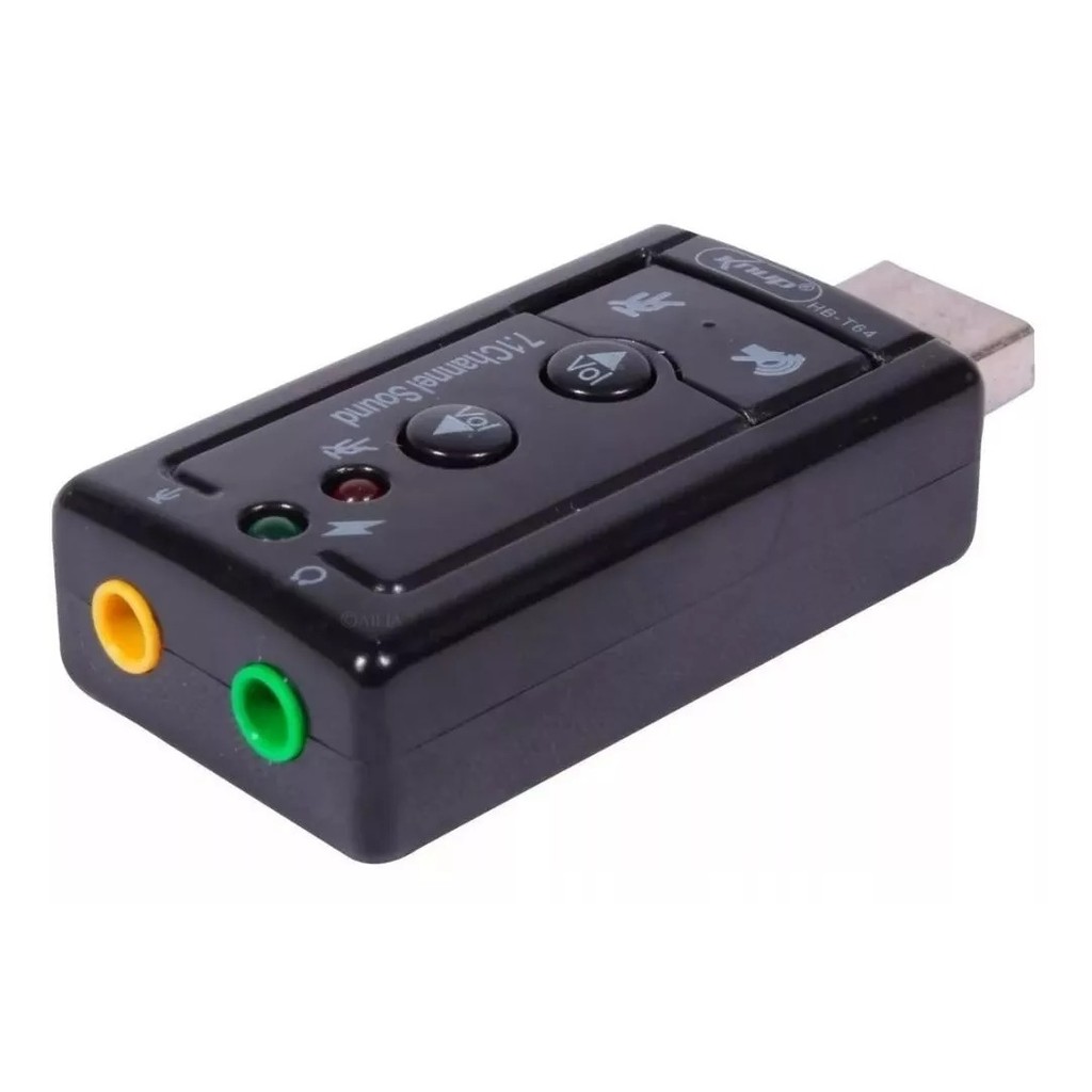 Adaptador de Áudio Placa de Som 3D 7.1 USB para P2 Fone de Ouvido Headset Notebook PC