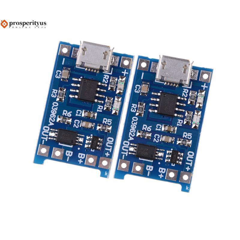 [PPTS] 2 Pçs/set 5V Micro USB 1A 18650 Módulo Carregador De Placa De Carregamento