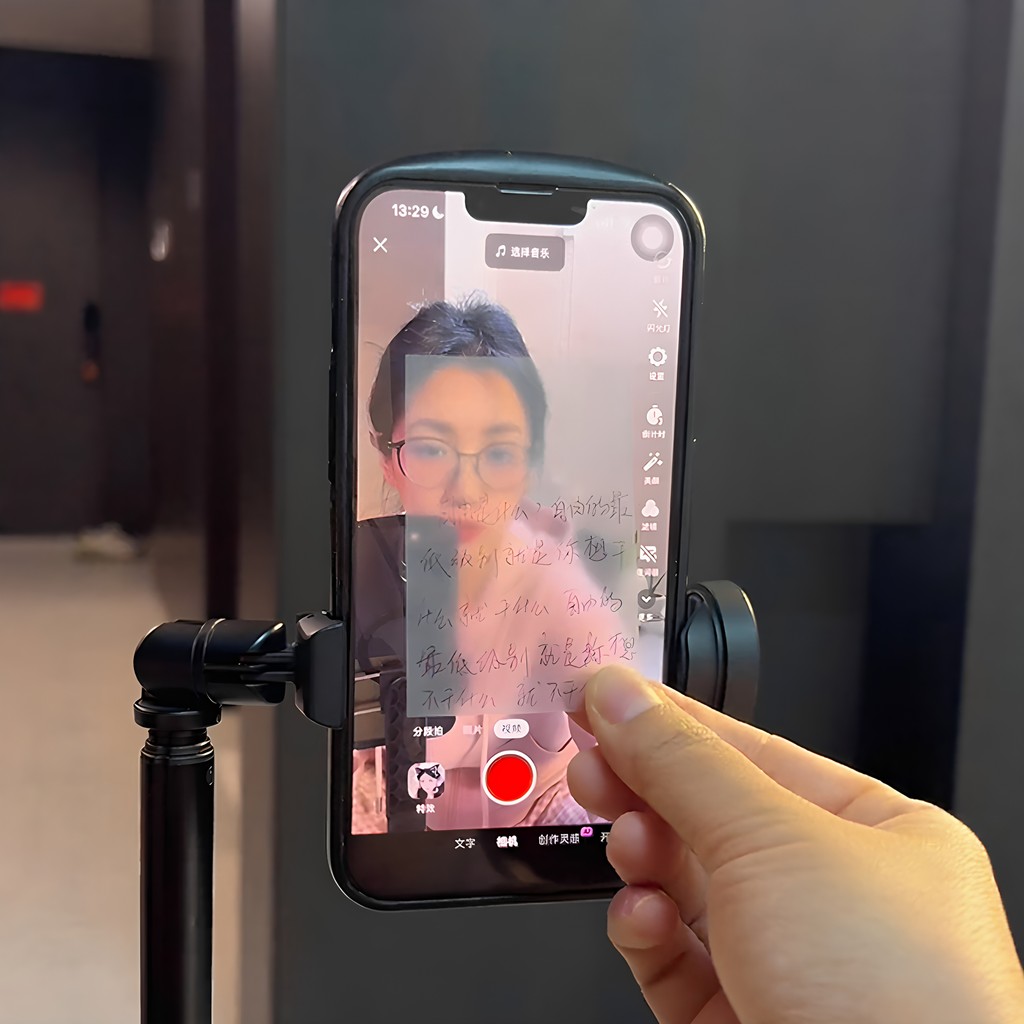 Notas pegajosas transparentes transparentes podem escrever vídeo Prompter porta transmissão Selfie não bloquear lente te
