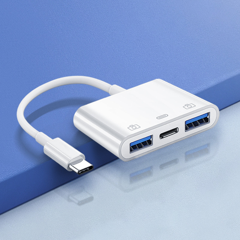 Adequado para conversor Typec para USB3.0 duplo OTG Mouse Teclado U Disk Adaptador de carregamento U-Port Cabo de dados
