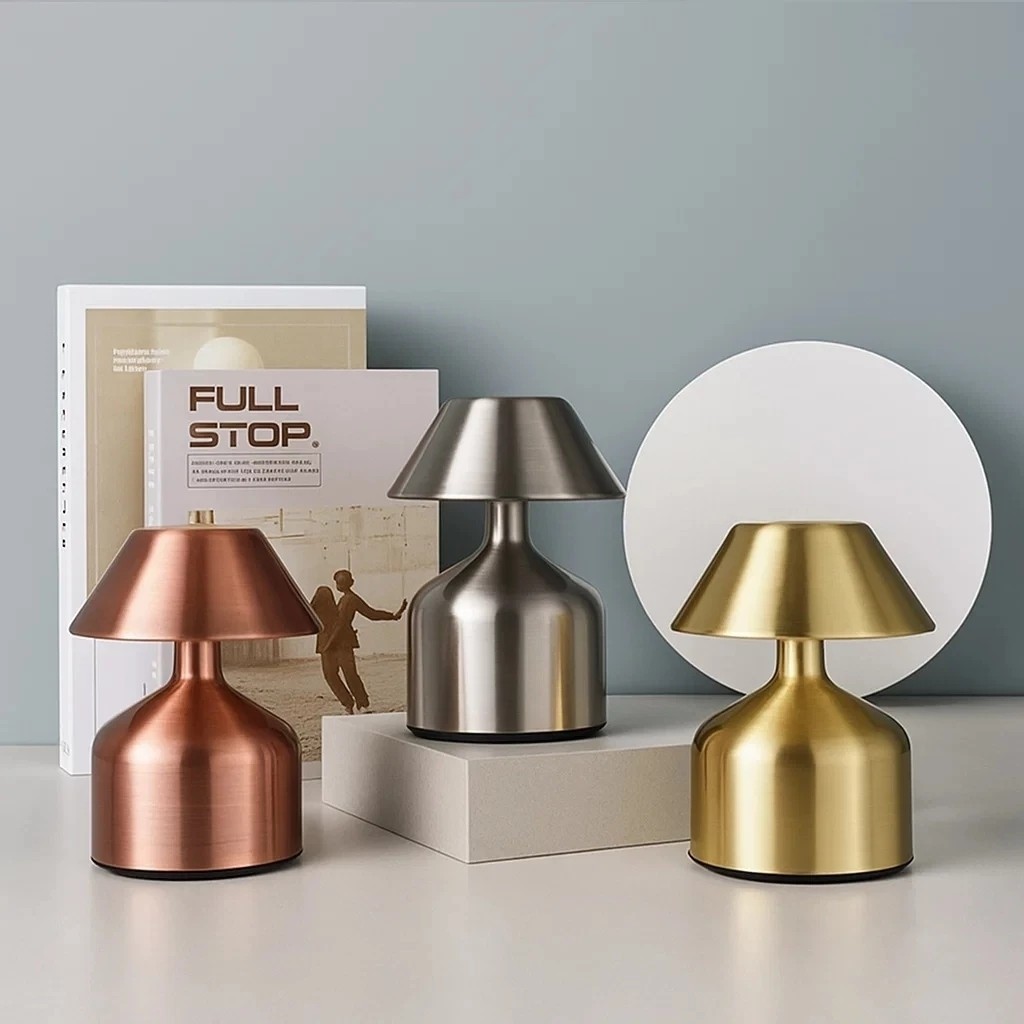Mini Luminária de Mesa Portátil  Quarto Sala Escritório USB Luz Noturna Abajur Conforto Decoração